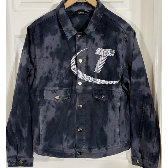 Trapstar Hyperdrive Gray Denim Jean Jacket Shacket Coat Men’s Size L Large - Picture 1 of 2